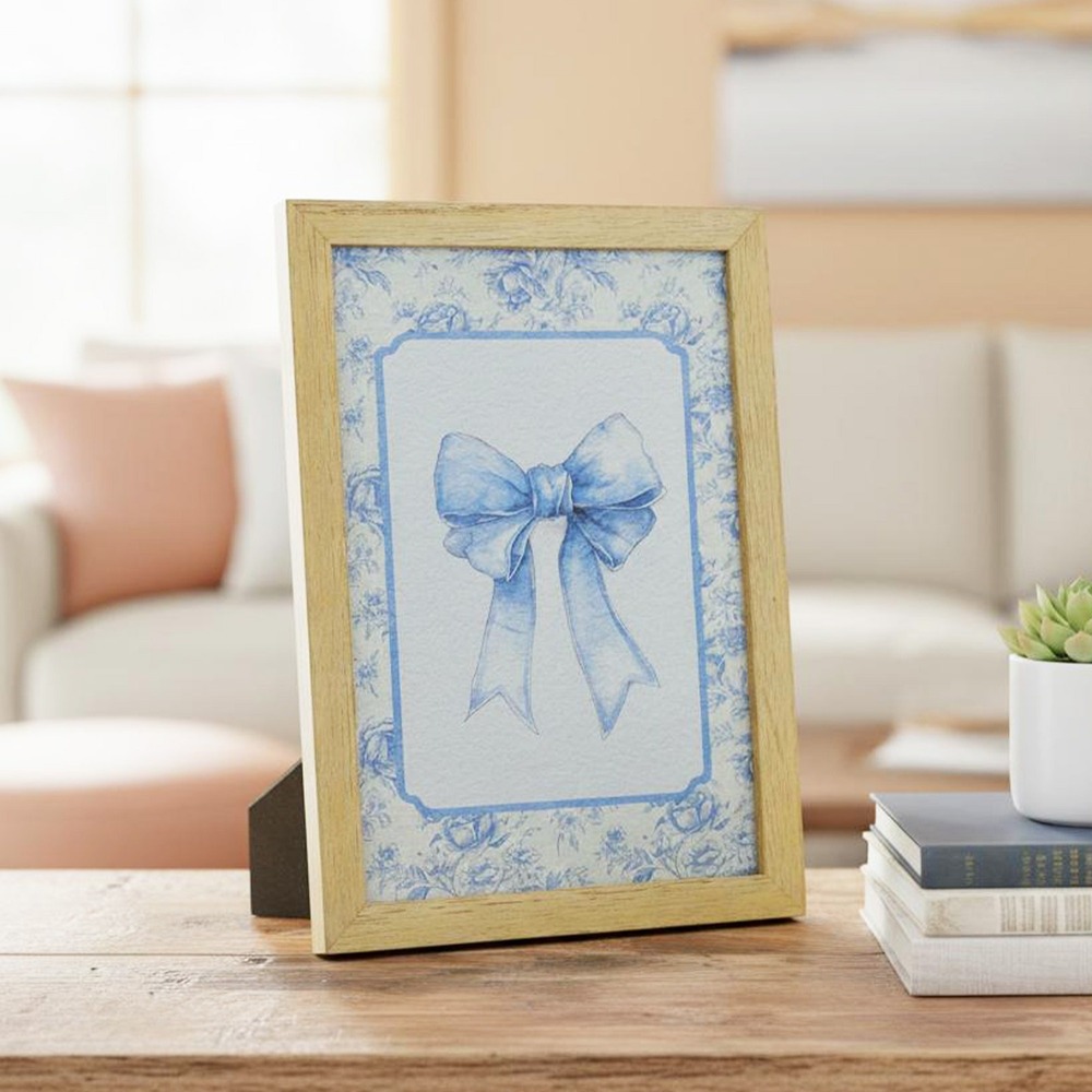 My Texas House‎ Blue Bow Framed Art 5x7 • NWT
